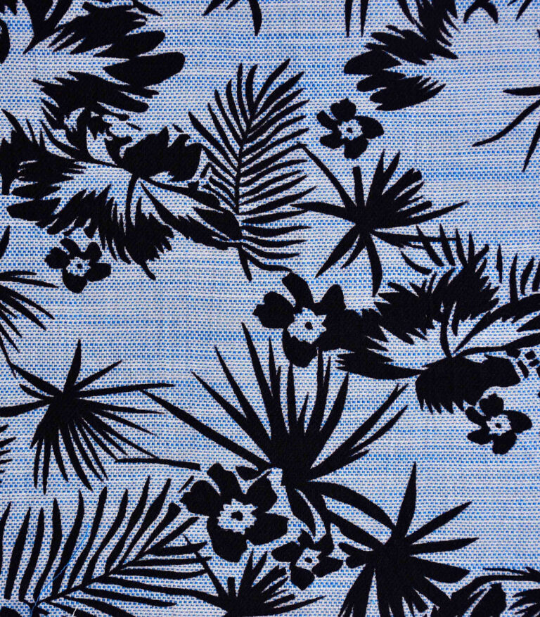 Cotton Blue Base Flower Print Fabric