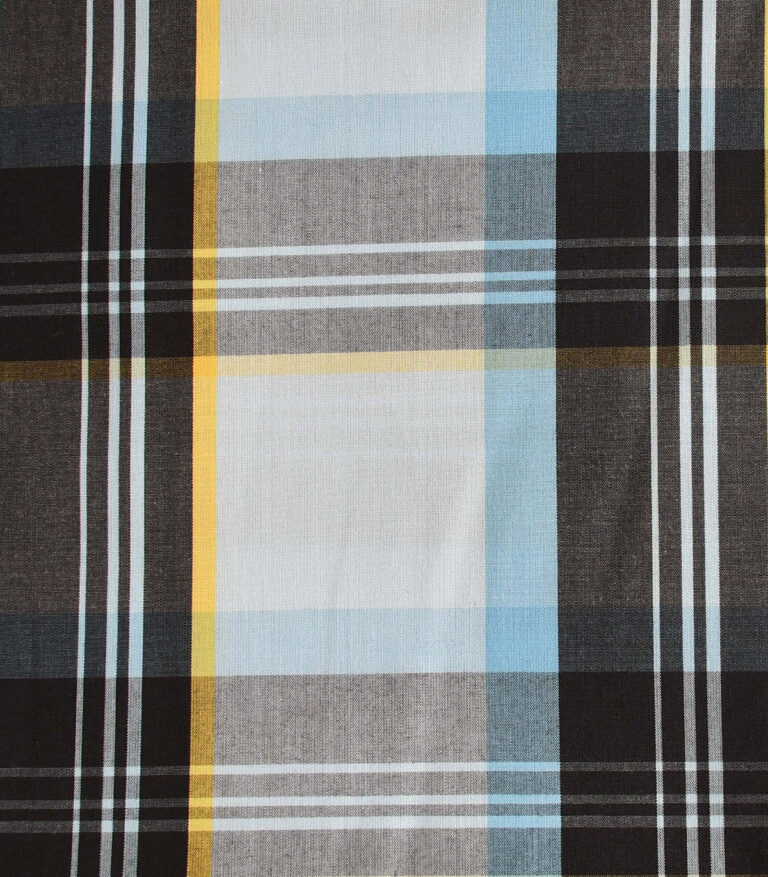 Cotton Blue & Black Big Checked Fabric